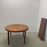 Round extending dining table in teak by Velje 1960s Denmark
