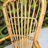 Italian rocking chair 1960 bamboo and rattan
