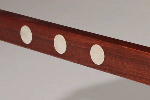 Table basse en ardoise, chrome et bois, 1970 Danemark