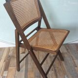 Folding chair caned from the 70s