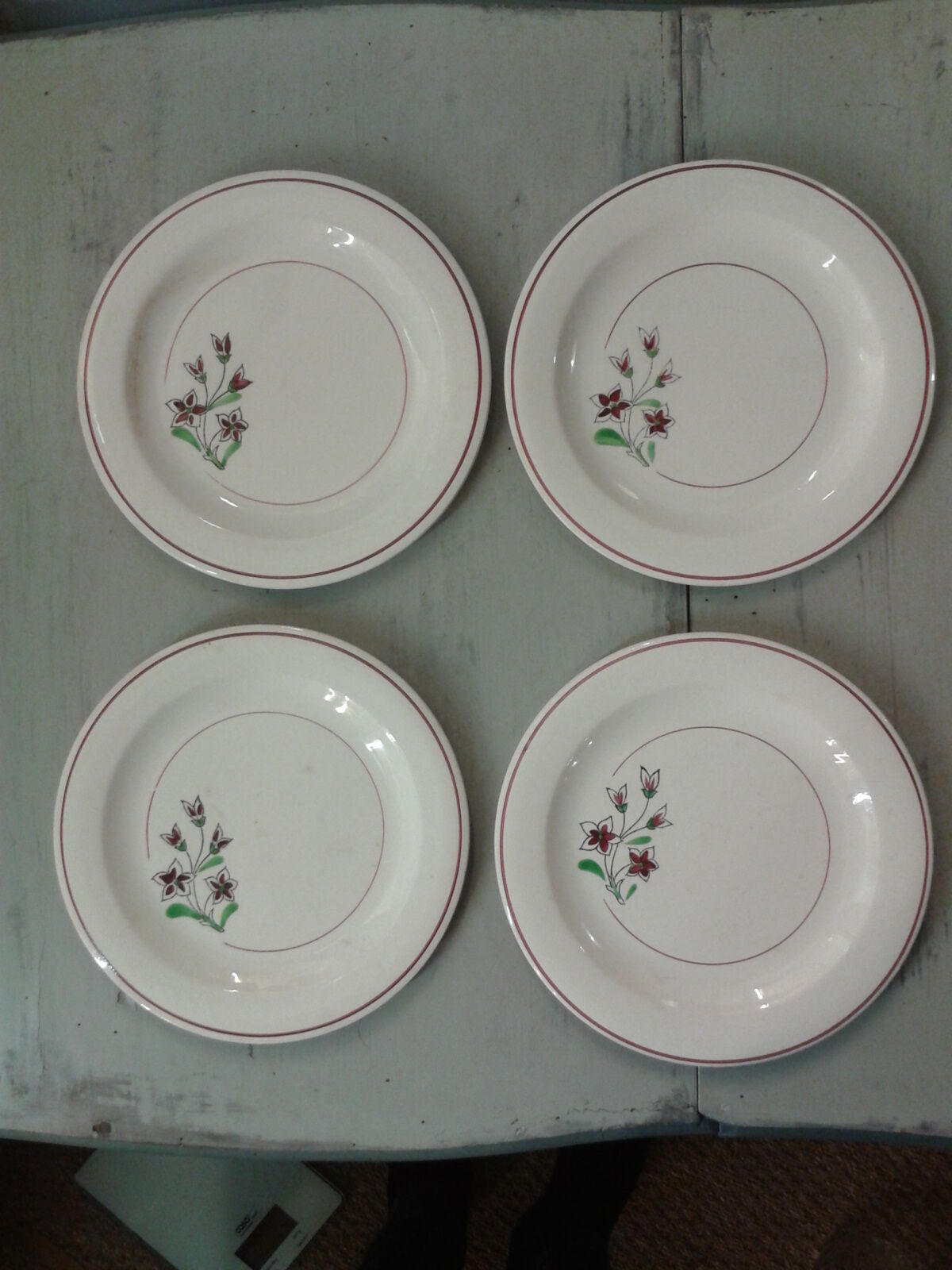 4 assiettes à dessert anciennes Salins modèle Gigi