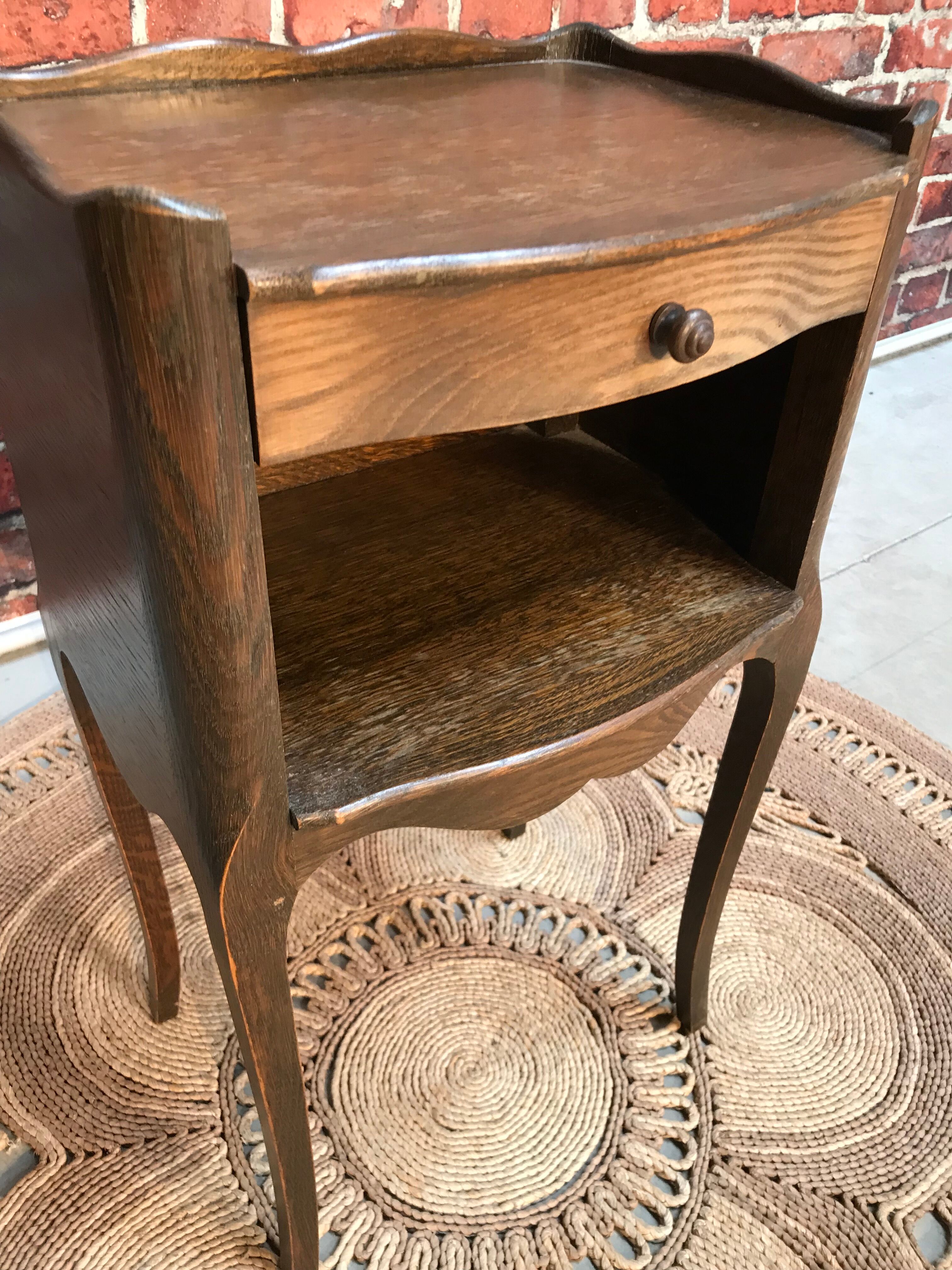 Classic dark wood bedside table