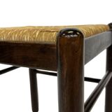 Set of 4 dark brown wooden chairs 70s minimalist design