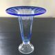 Large blue bubble glass vase