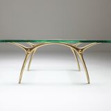 Table basse Hollywood Regency en Bronze par Kouloufi  1970