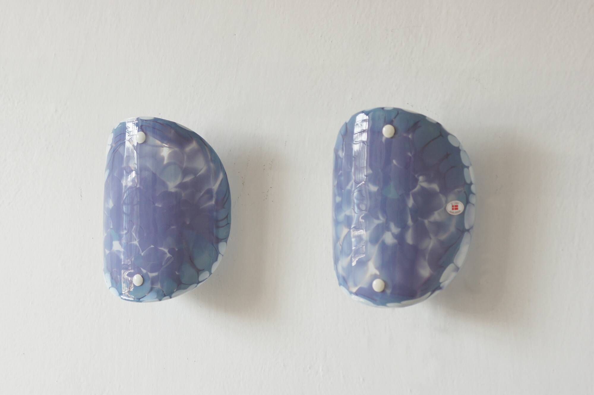 Appliques murales en verre scandinaves d'El Light, ensemble de 2