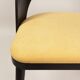 Vintage dining chairs set of 2 black oak wood retro yellow fabric