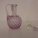 Italian pink bubble glass decanter with stopper, 1960s