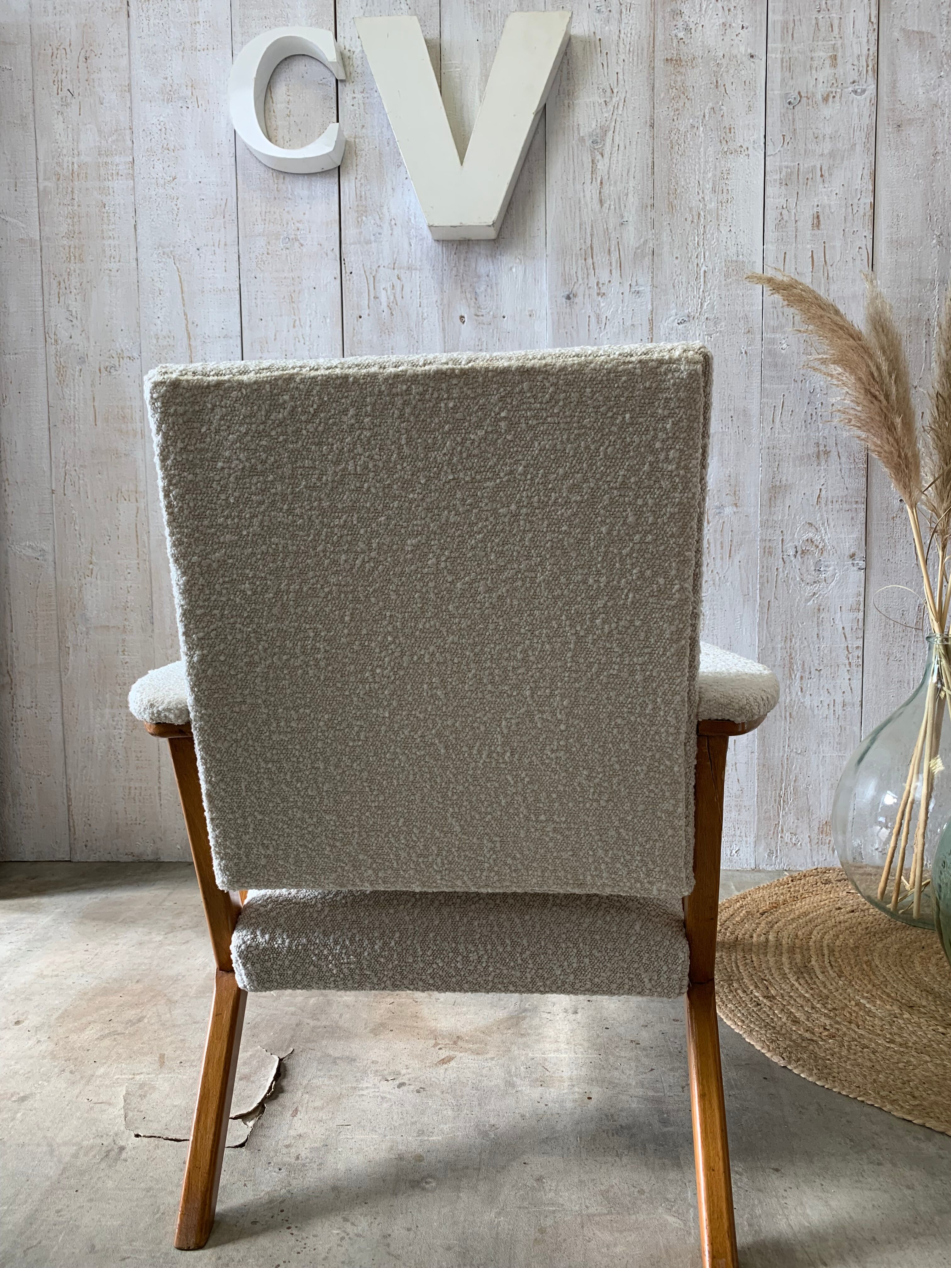 Fauteuil vintage bouclettes