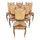 Chaises avec jonc en bois de chêne, France années 1950, Set de 6