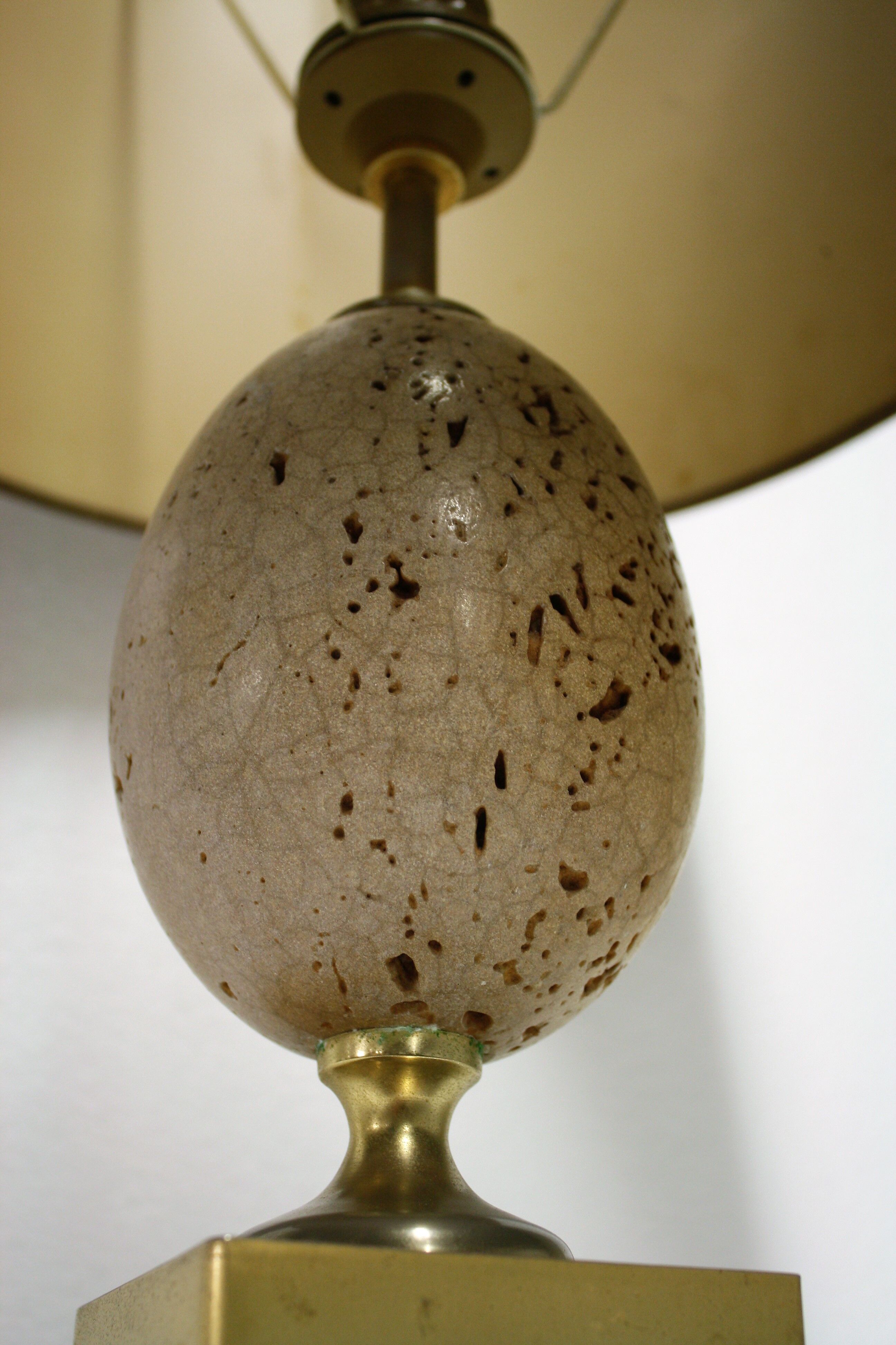 Pair of ostrich egg table lamps, 1960