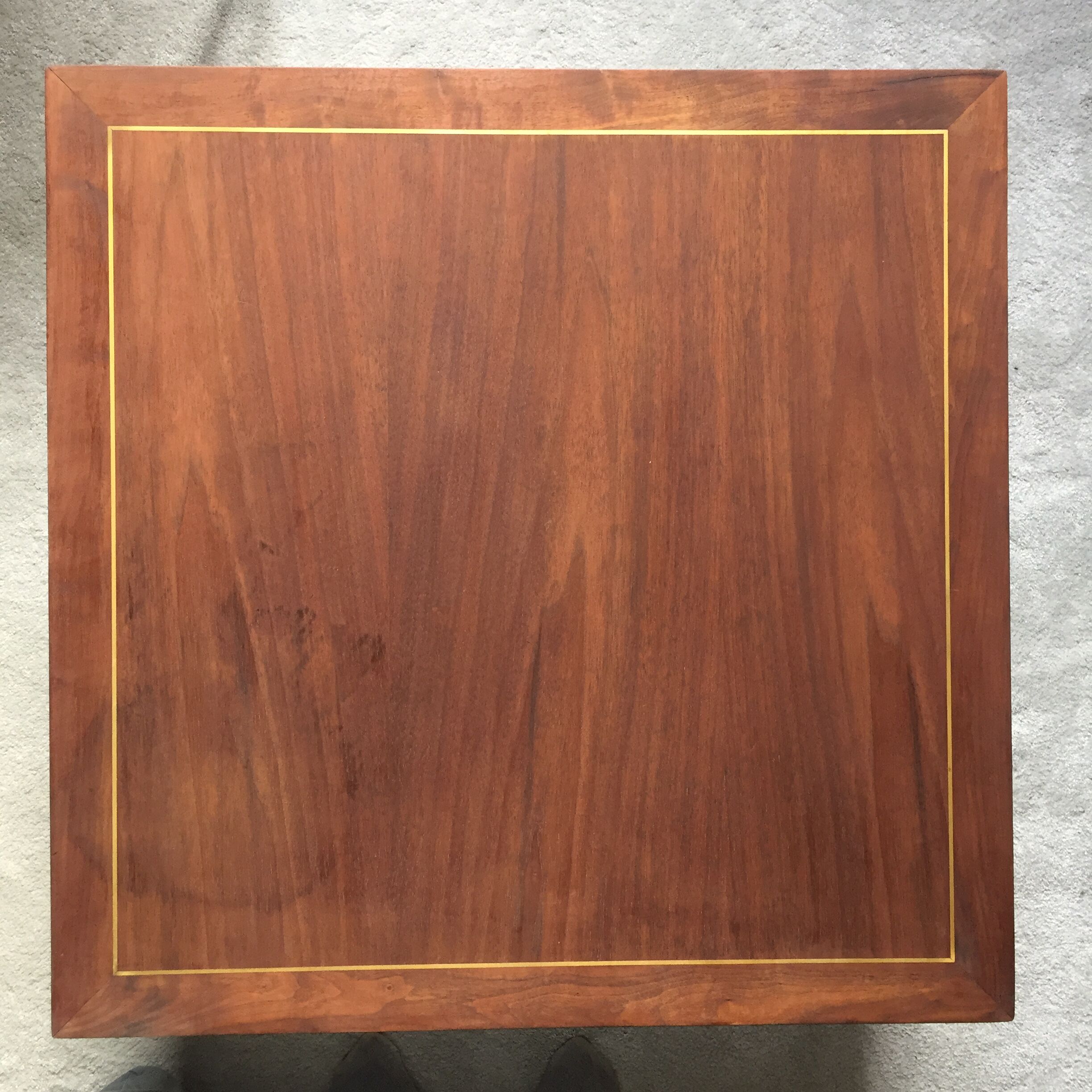 Teak and brass coffee table