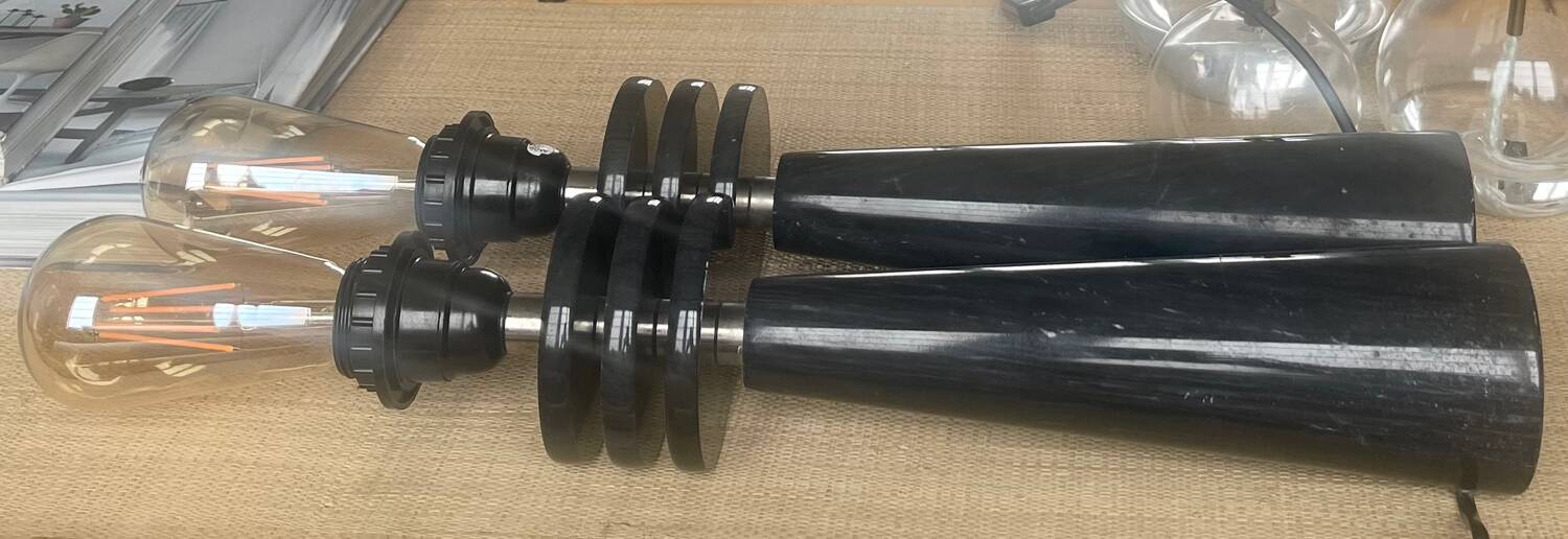 Pair of marble lamps 1980.