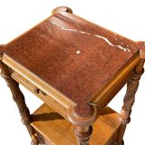 Louis XVI style walnut bed and bedside table