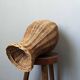 Second-hand woven wicker vase, handmade in the Bohemian countryside