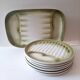 Asparagus service in green earthenware Moulin des Loups Orchies