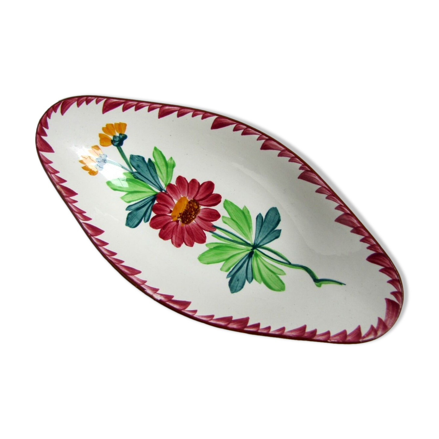 Ravier décor colmar in earthenware of sarreguemines 1900