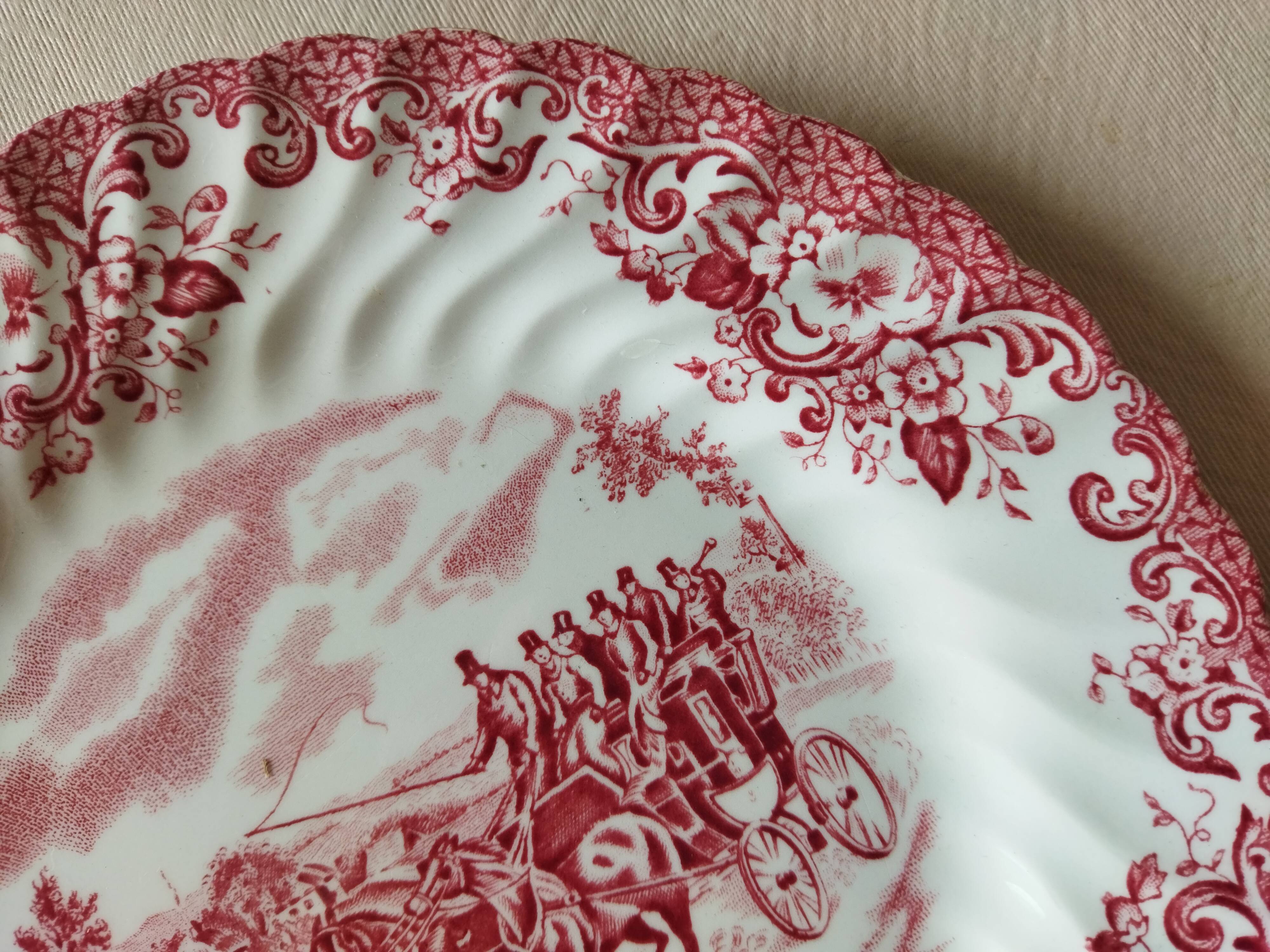 8 Johnson Bros "Coaching Scenes" English dessert plates