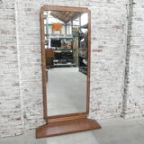 Standing art deco mirror in mahogany frame