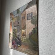 Huile sur panneau paysage