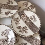 8 Terre de Fer dessert plates, 19th century