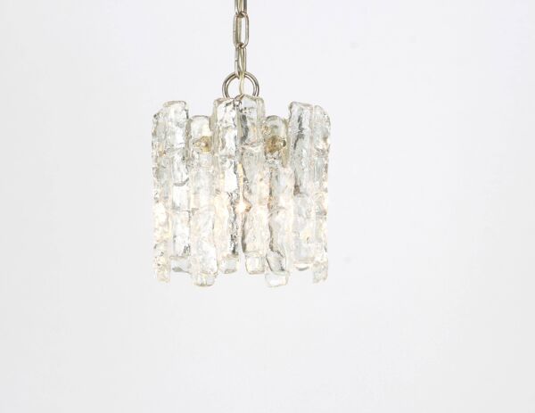 Suspension en verre glace Murano par Kalmar, Autriche, années 1960