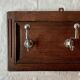 Art Deco wall-mounted coat rack in solid wood - 5 hooks