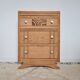 Art Deco chest of drawers curved legs raw wood