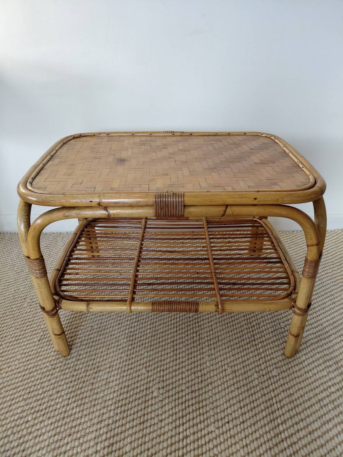 Vintage rattan coffee table