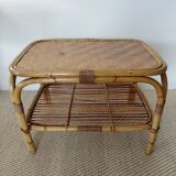 Vintage rattan coffee table