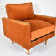 Restored vintage armchair Cube, 1970s, russet velvet