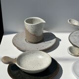 Modular Indonesian ceramic tableware service (6 elements + cups)