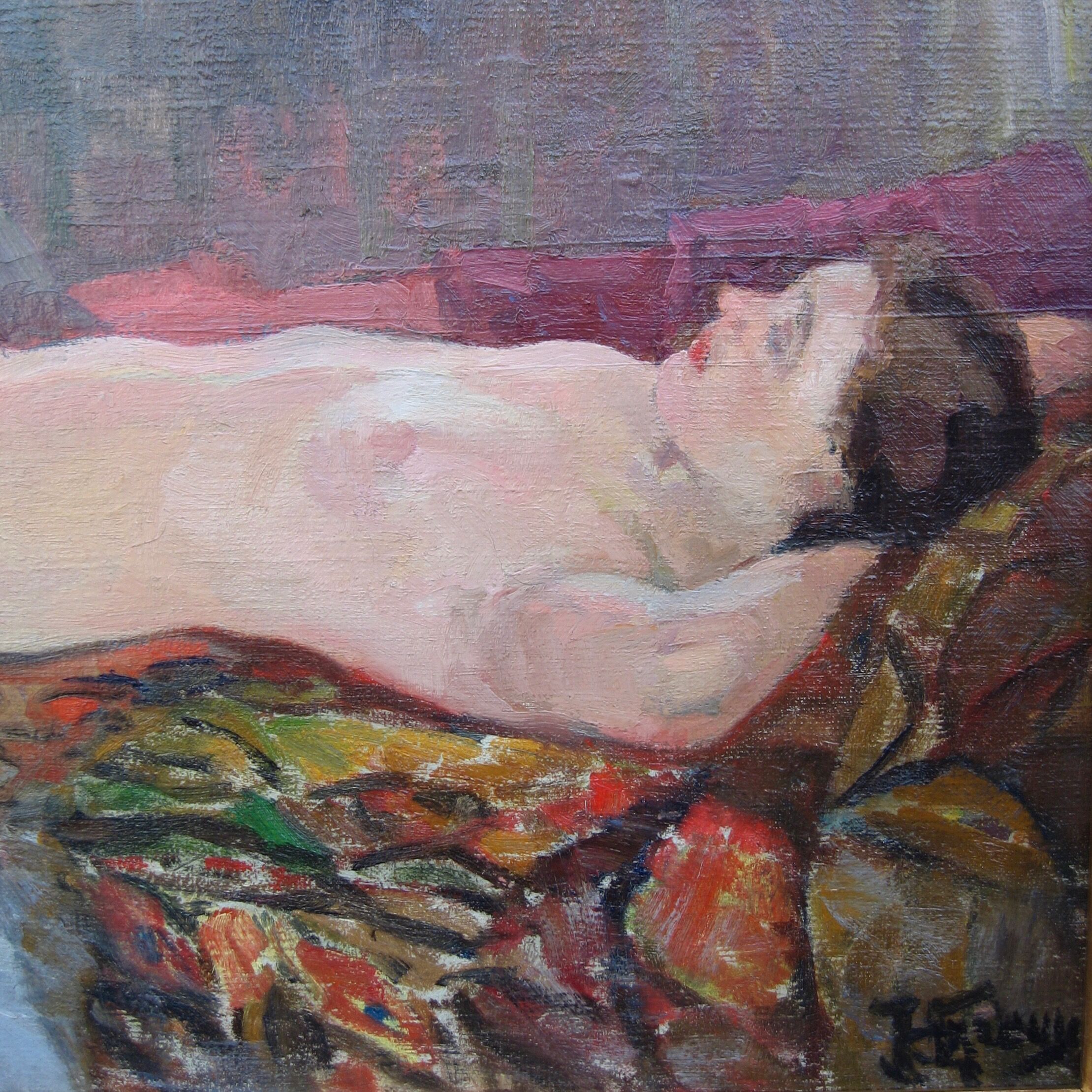 Lying naked - Circa - 1920 sign HARTWIG