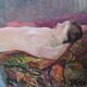 Lying naked - Circa - 1920 sign HARTWIG