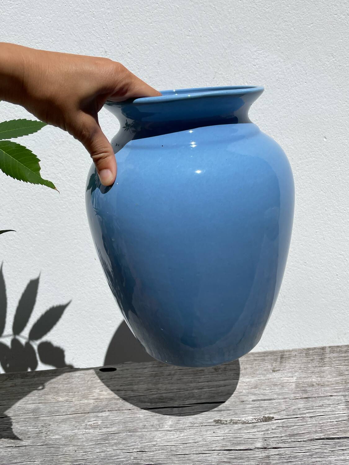 Vase en céramique bleue, 1980