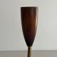Simple double-headed table lamp in wood and brass, 1960s, Germany.
