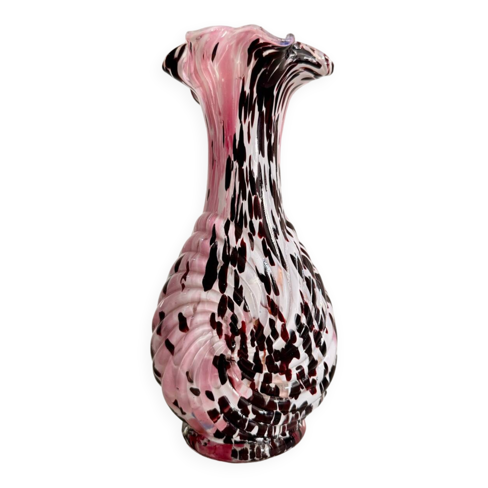 Art Nouveau soliflore vase in Clichy glass