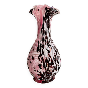 Vase soliflore Art Nouveau en verre de Clichy