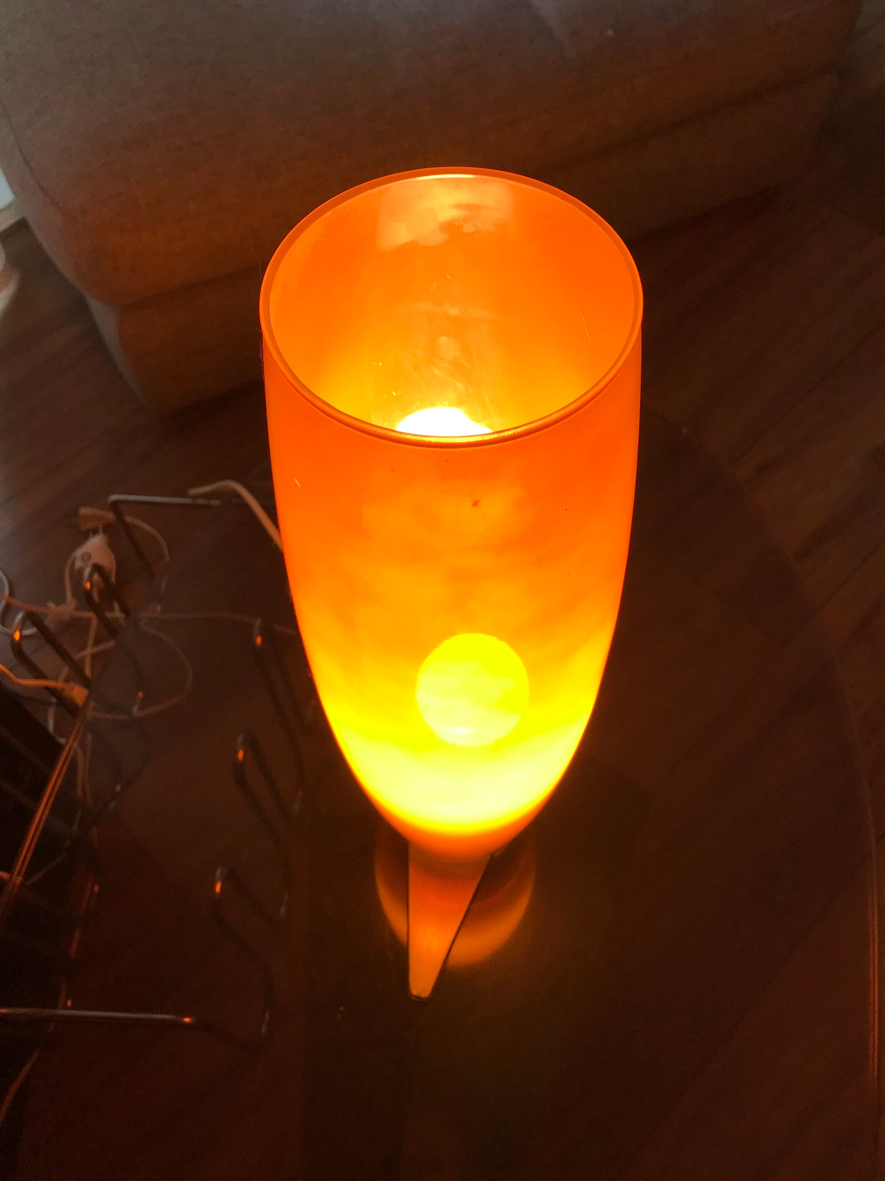 Vintage opaline orange table lamp