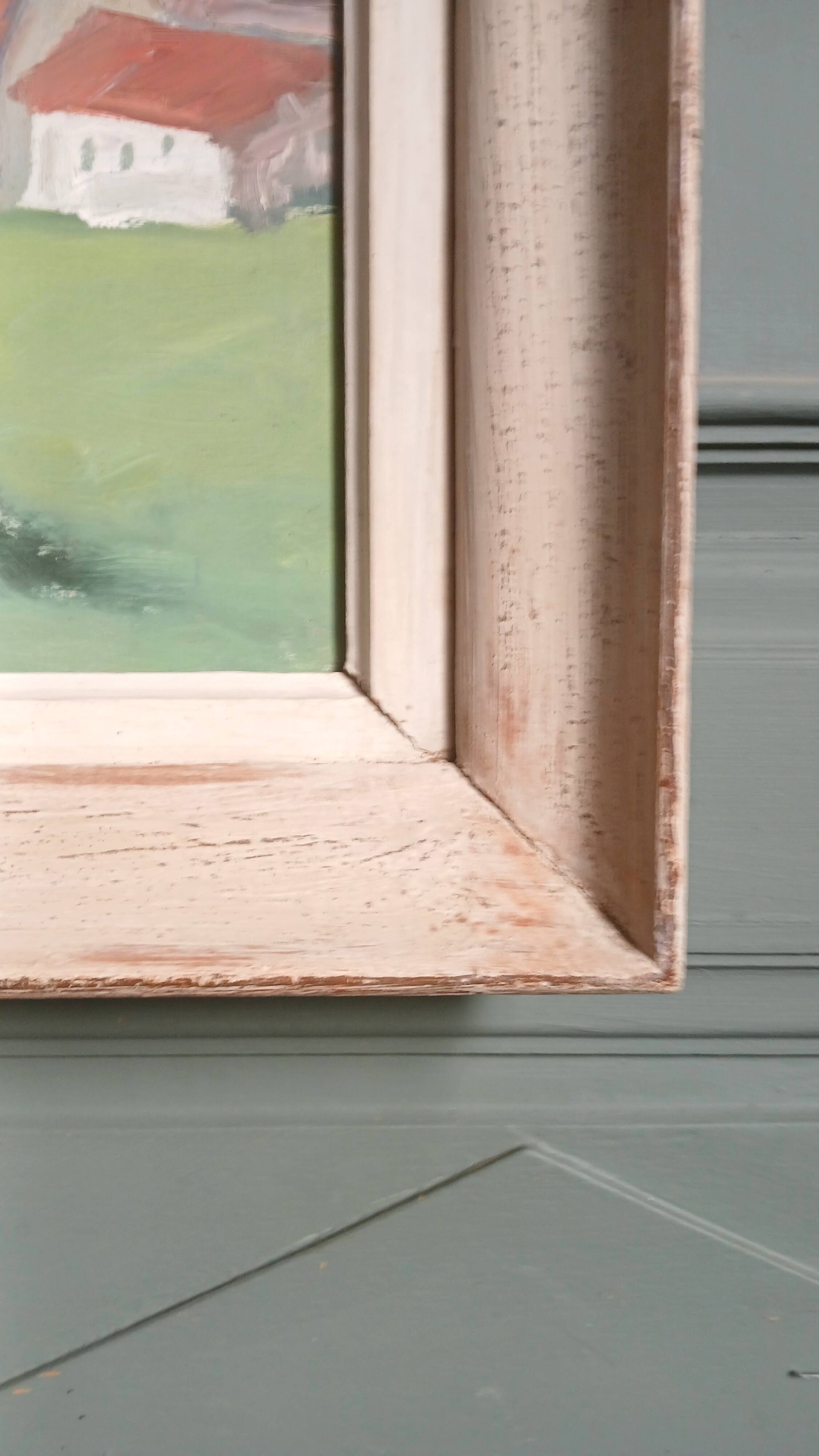 Huile sur bois post-impressionniste encadrée