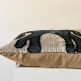 Ikat cushion in Persian elephant velvet