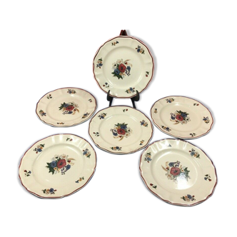 Dessert digoin Sarreguemines modele agreste 6 plates