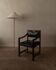 Vintage wooden armchair in black leatherette, Scandinavian style