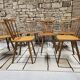 Lot de huit chaises barreaux vintage  bistrot auberge  1960