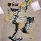 Libor Sir (1933-2017): modernist watercolor depicting an abstract figure
