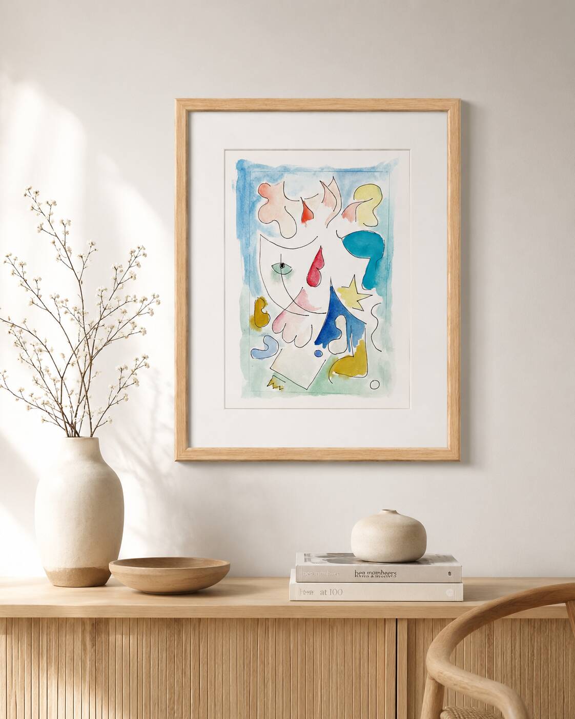 Original abstract painting – poetic composition – 24 x 34 cm