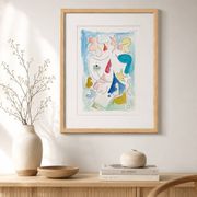 Peinture abstraite originale – composition poétique – 24 x 34 cm
