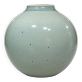 Large celadon glazed stoneware round vase – Le Cep, Villenauxe-la-Grand