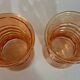 Pair of vases in iridescent orange glass. 1950s