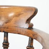 Set of 2 antique English captain's chairs/desk chairs from the 19th century